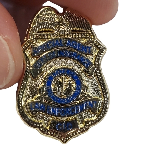 Goldtone Law Enforcement micro mini badge pin Special Agent CID North Carolina - Picture 4 of 7